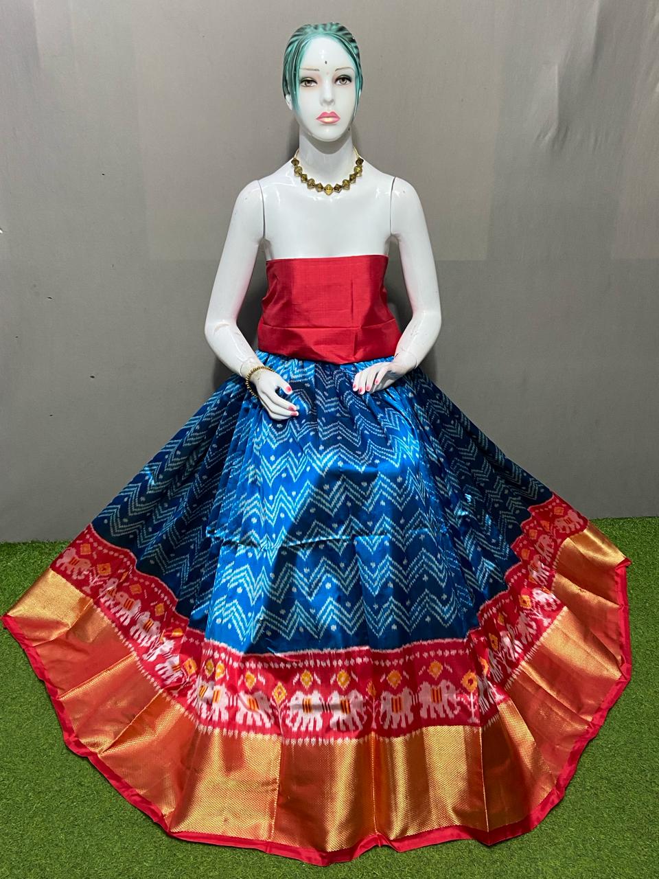 Pochampalli silk lehenga