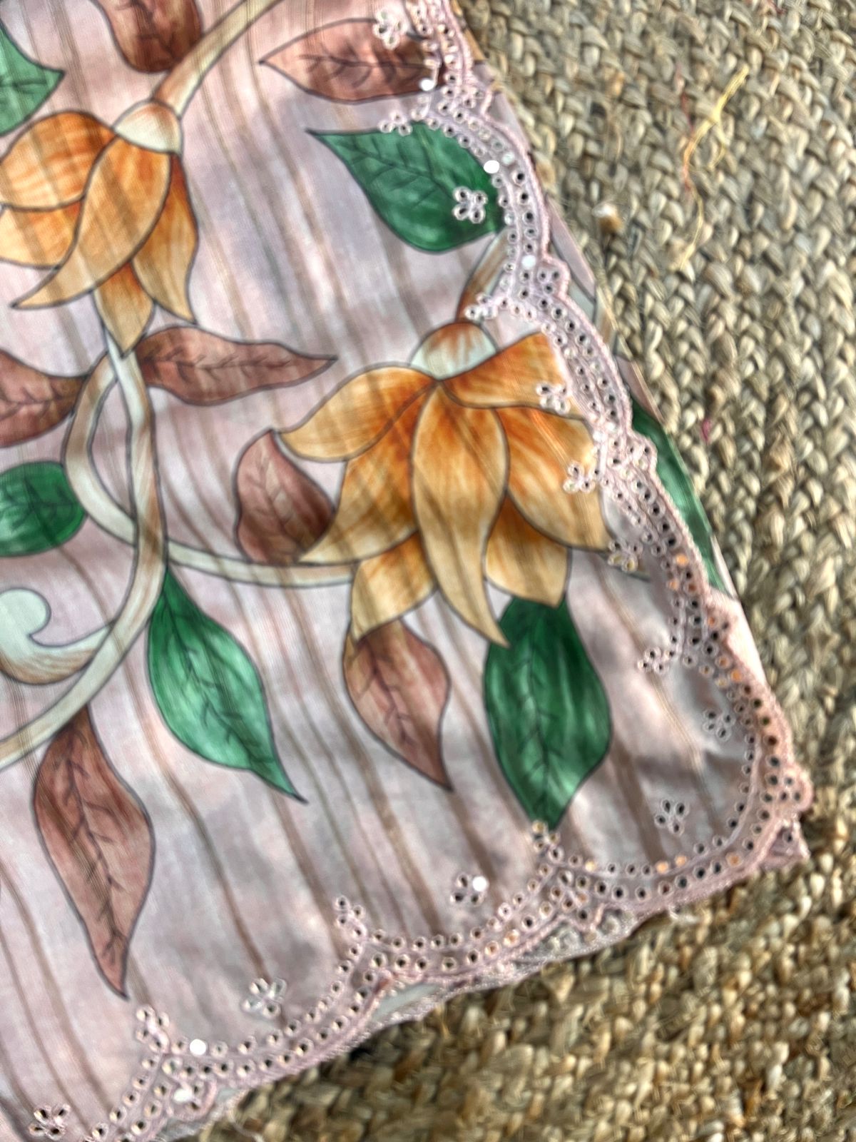 Printed Tussar Silk Saree