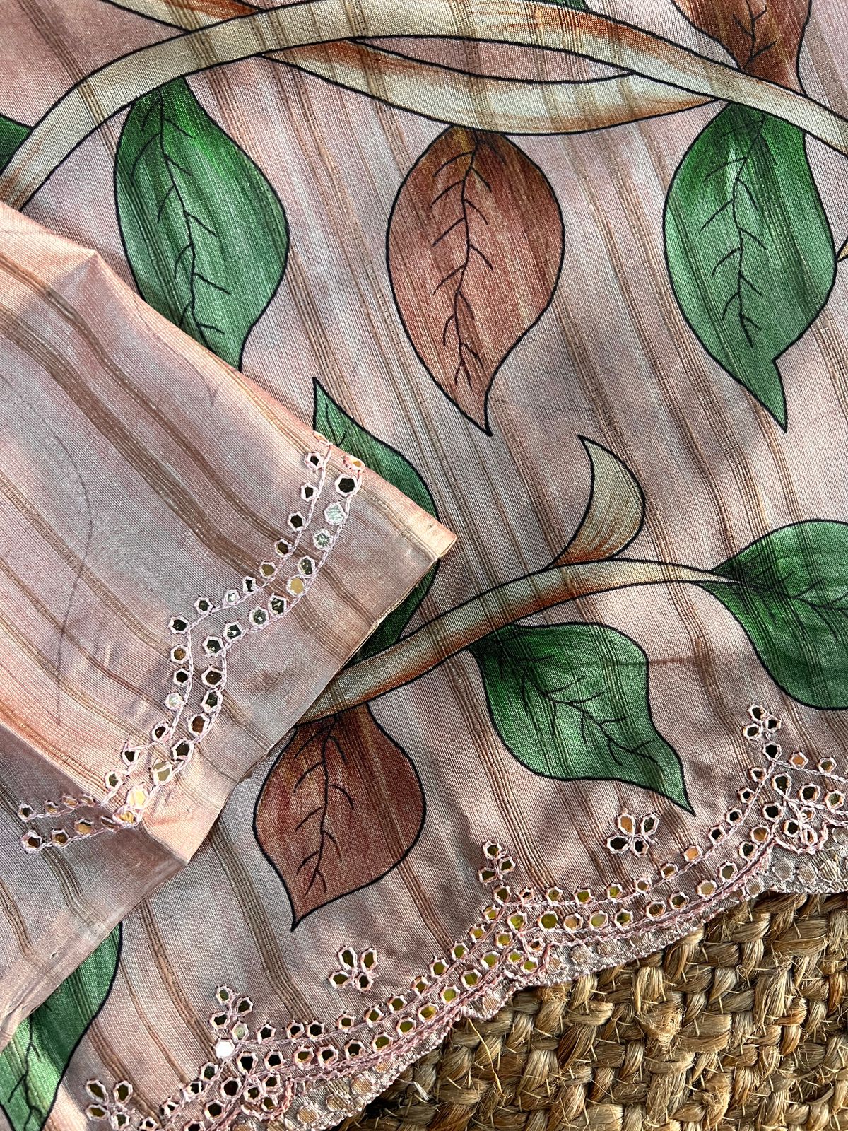 Printed Tussar Silk Saree