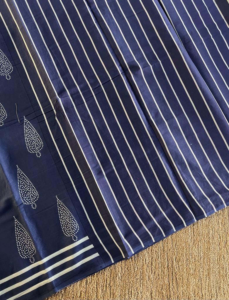 Pure batik printed mul mul cotton saree