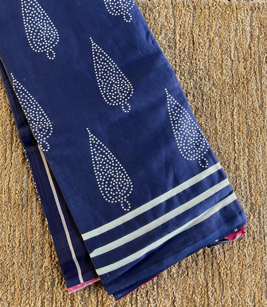 Pure batik printed mul mul cotton saree