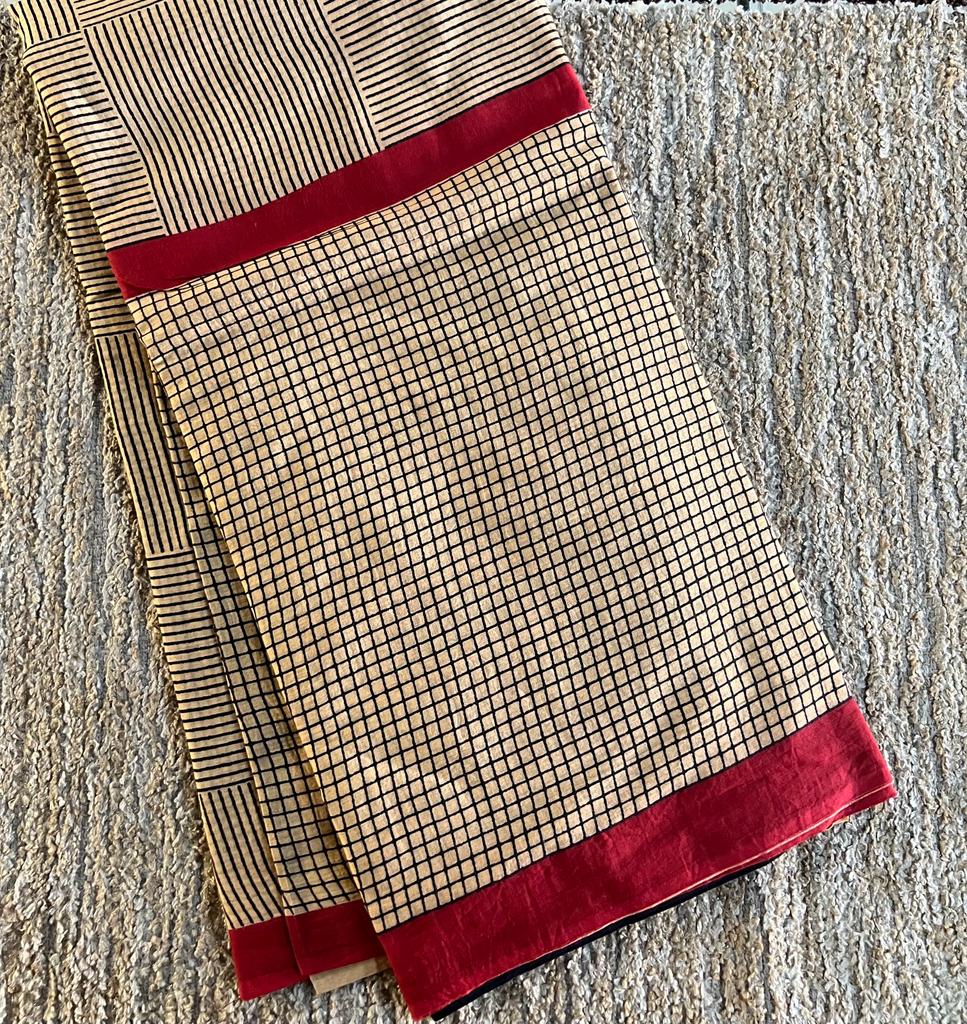 Pure batik printed mul mul cotton saree