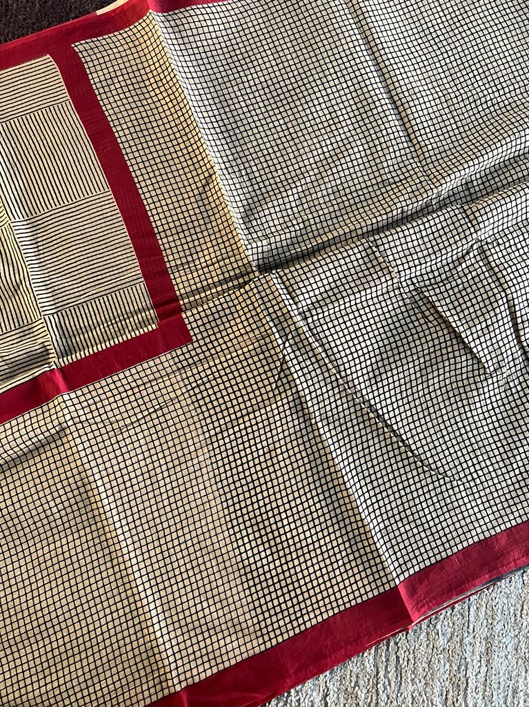 Pure batik printed mul mul cotton saree