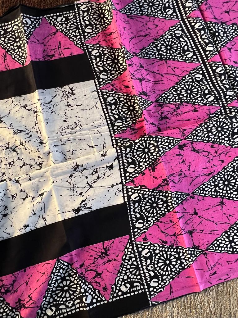 Pure batik printed mul mul cotton saree