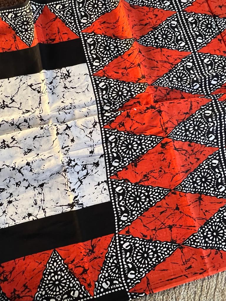 Pure batik printed mul mul cotton saree