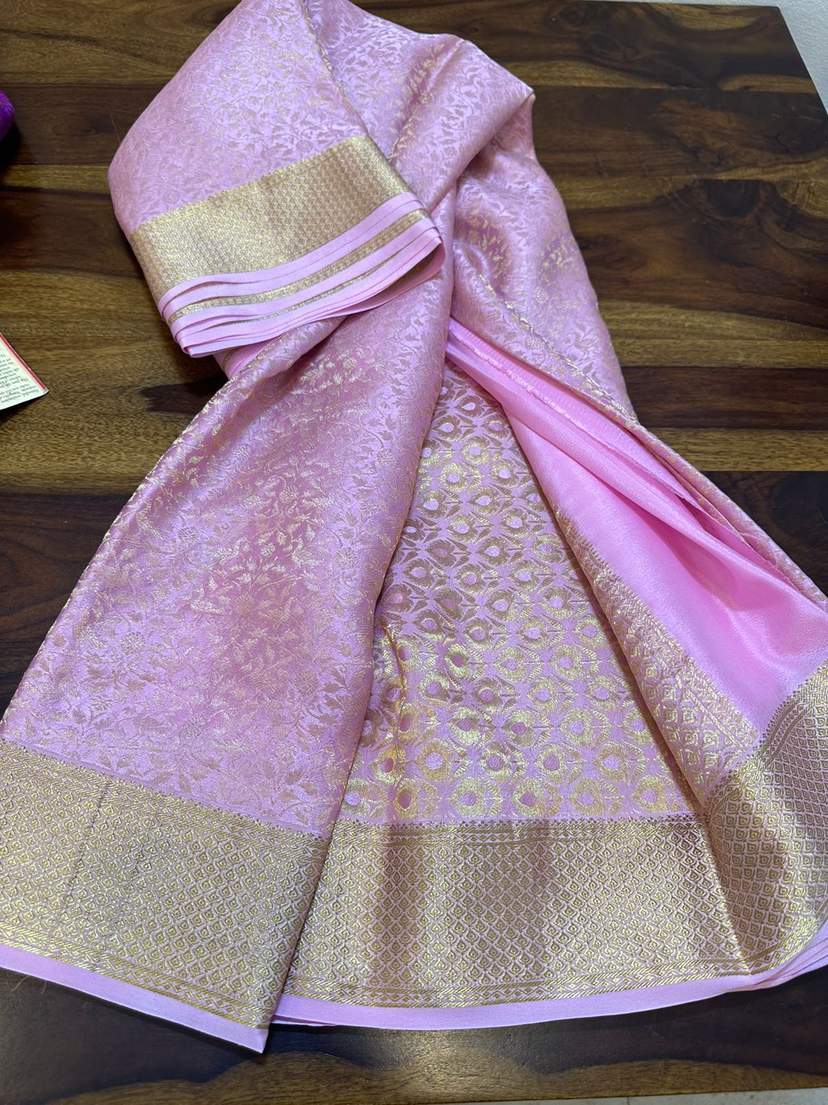 Pure brocade mysore silk 120 grm thickness saree