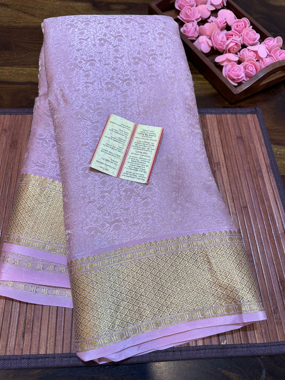 Pure brocade mysore silk 120 grm thickness saree