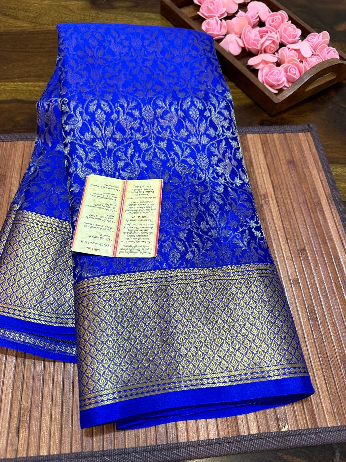 Pure brocade mysore silk 120 grm thickness saree