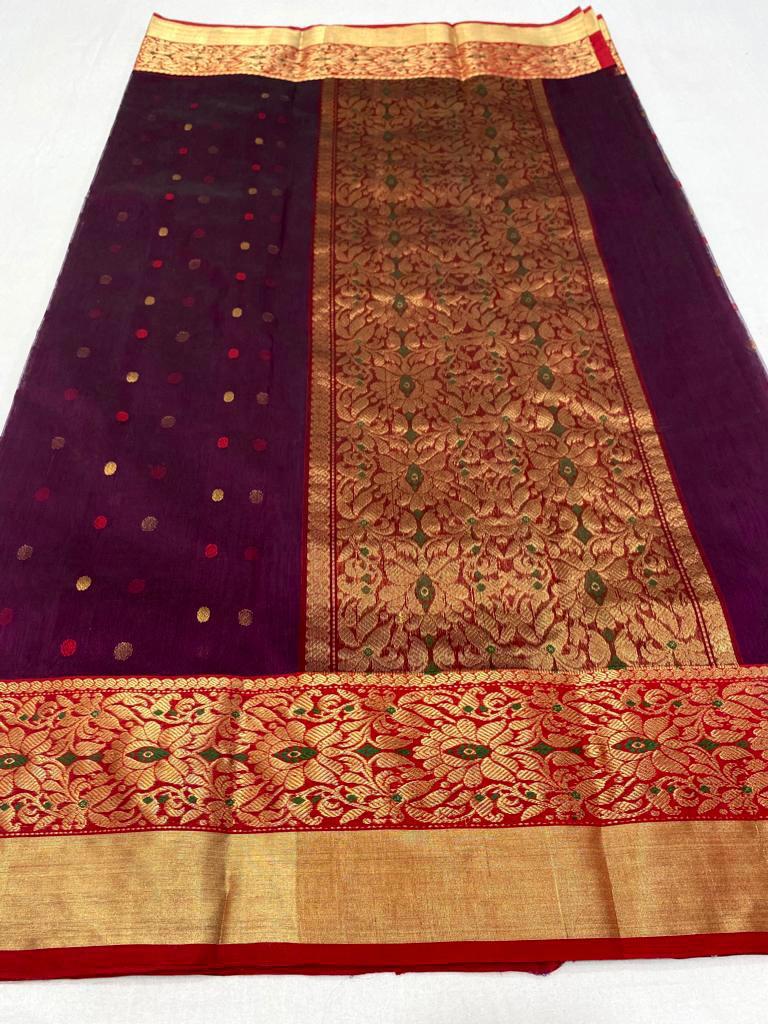 Pure Chanderi Katan Silk Saree