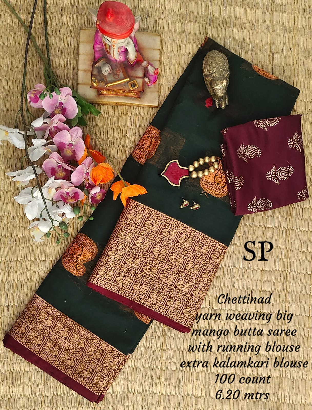 Pure chettinad special weaving big butta saree