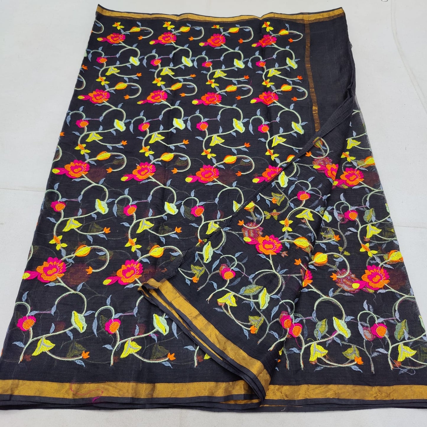 Pure cotton kota embroidery saree