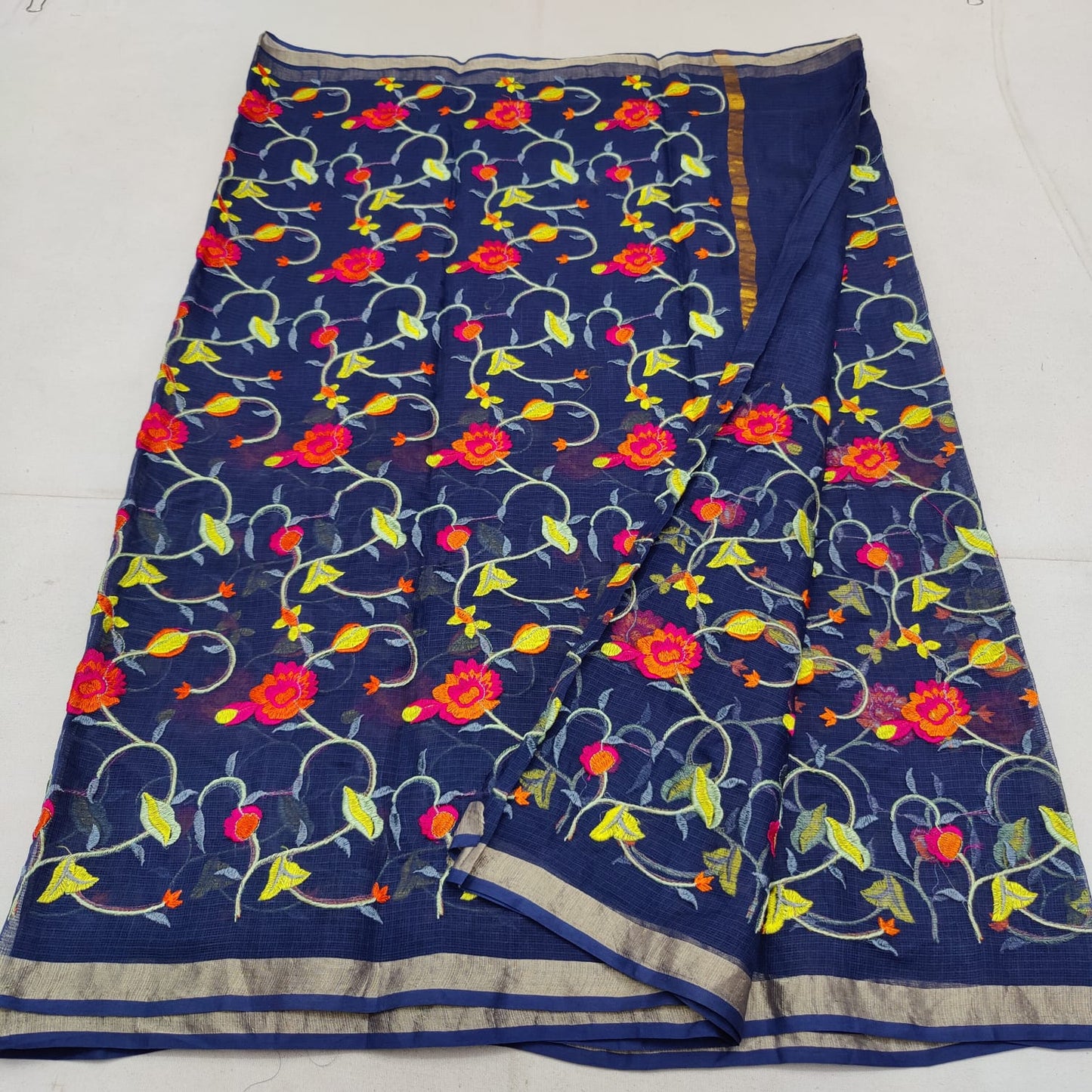 Pure cotton kota embroidery saree