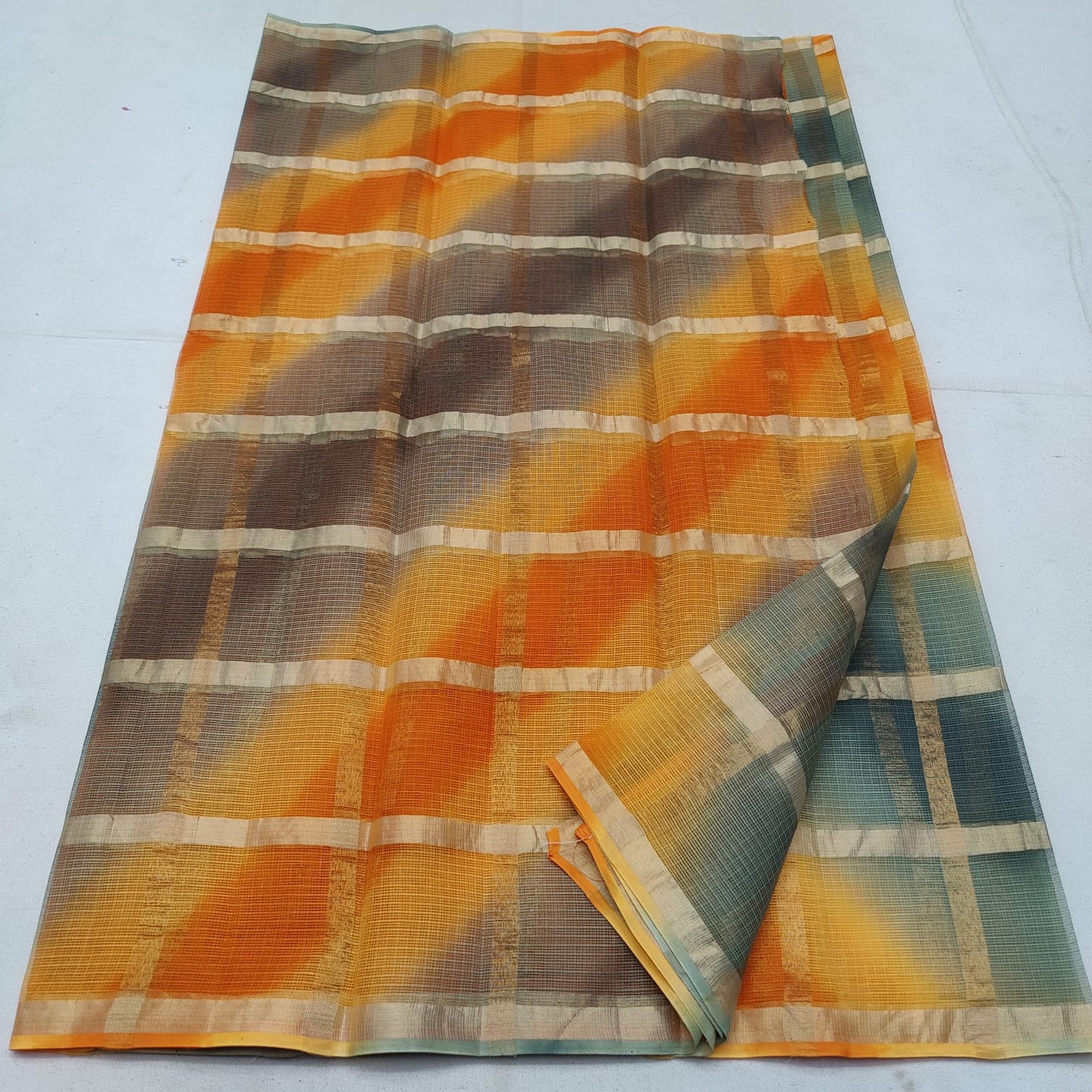 Pure cotton kota ghat chola checks saree