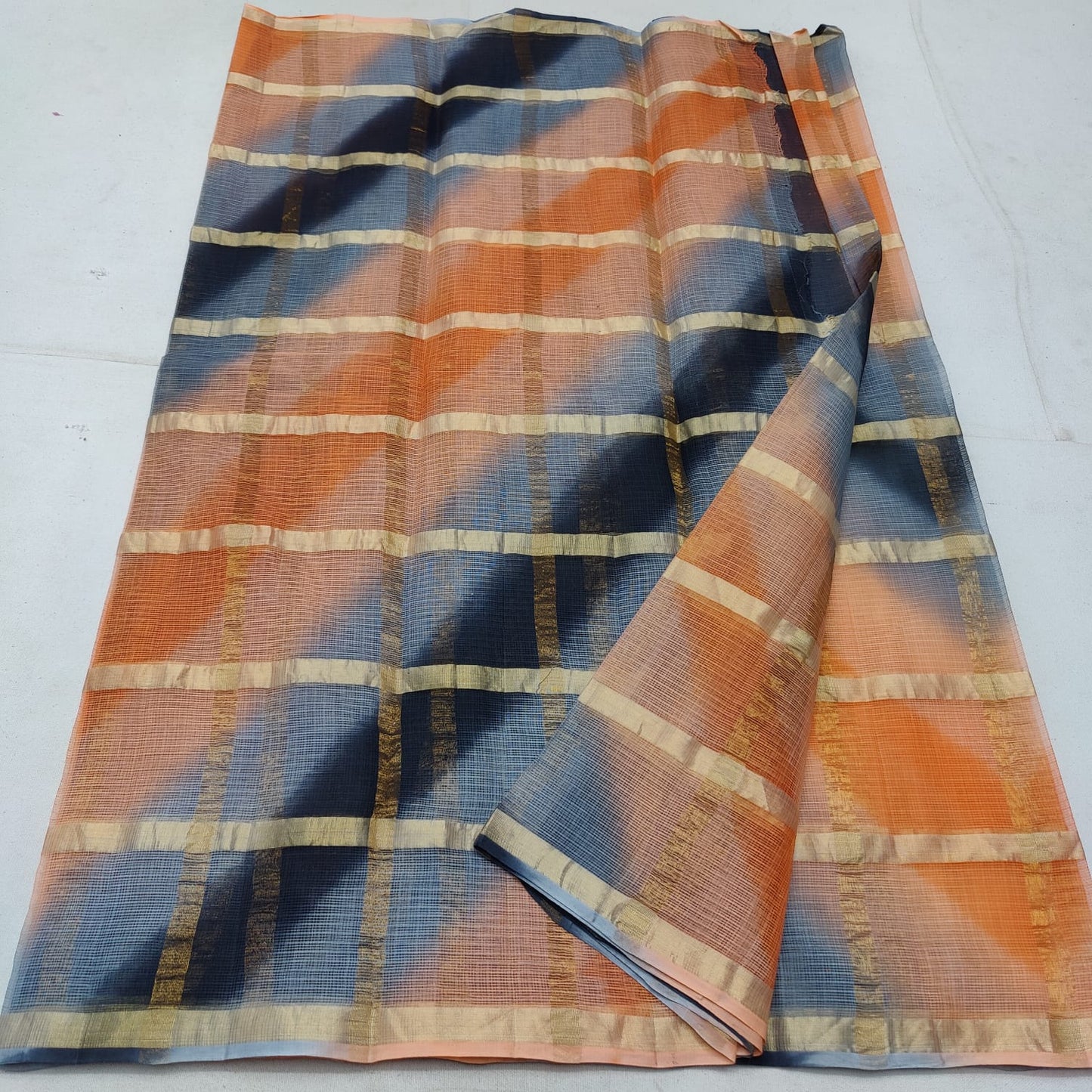 Pure cotton kota ghat chola checks saree