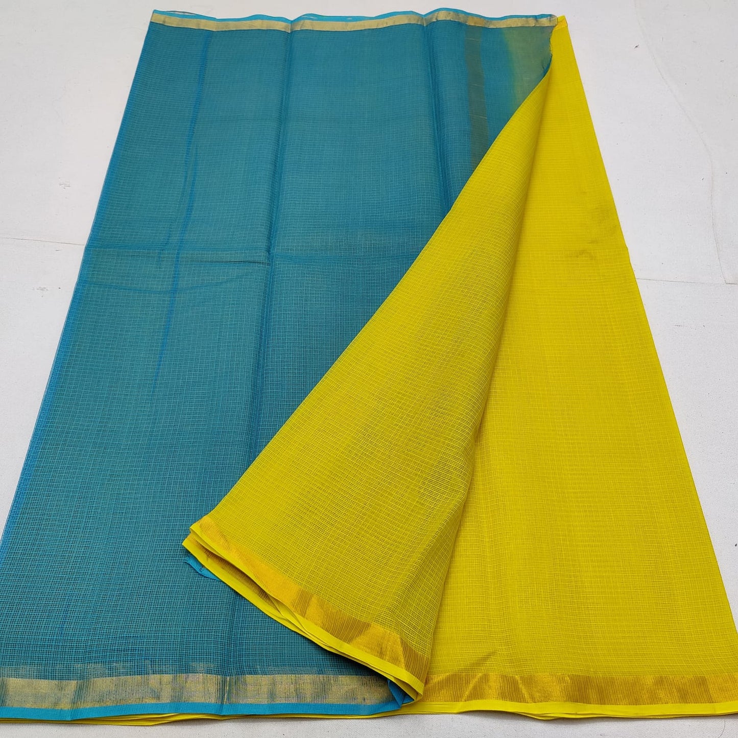 Pure cotton kota plain multi dye saree