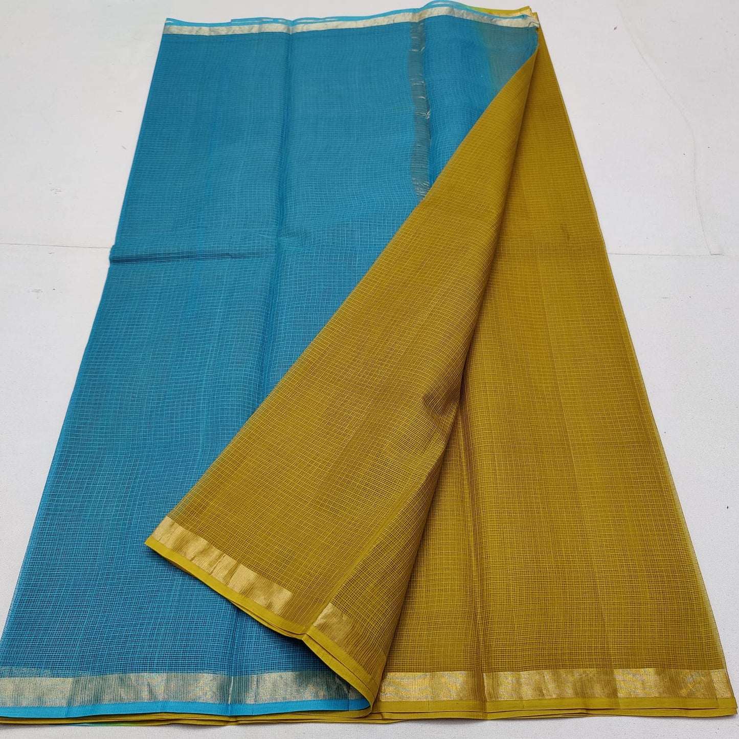 Pure cotton kota plain multi dye saree