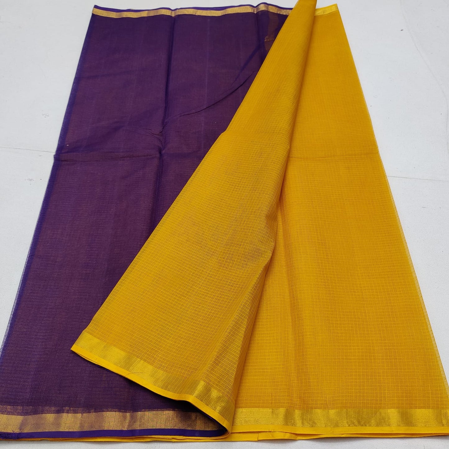 Pure cotton kota plain multi dye saree