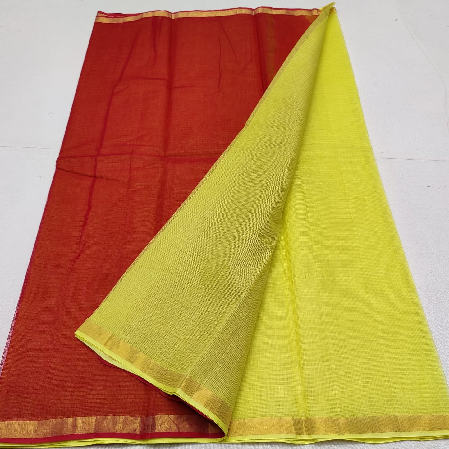 Pure cotton kota plain multi dye saree