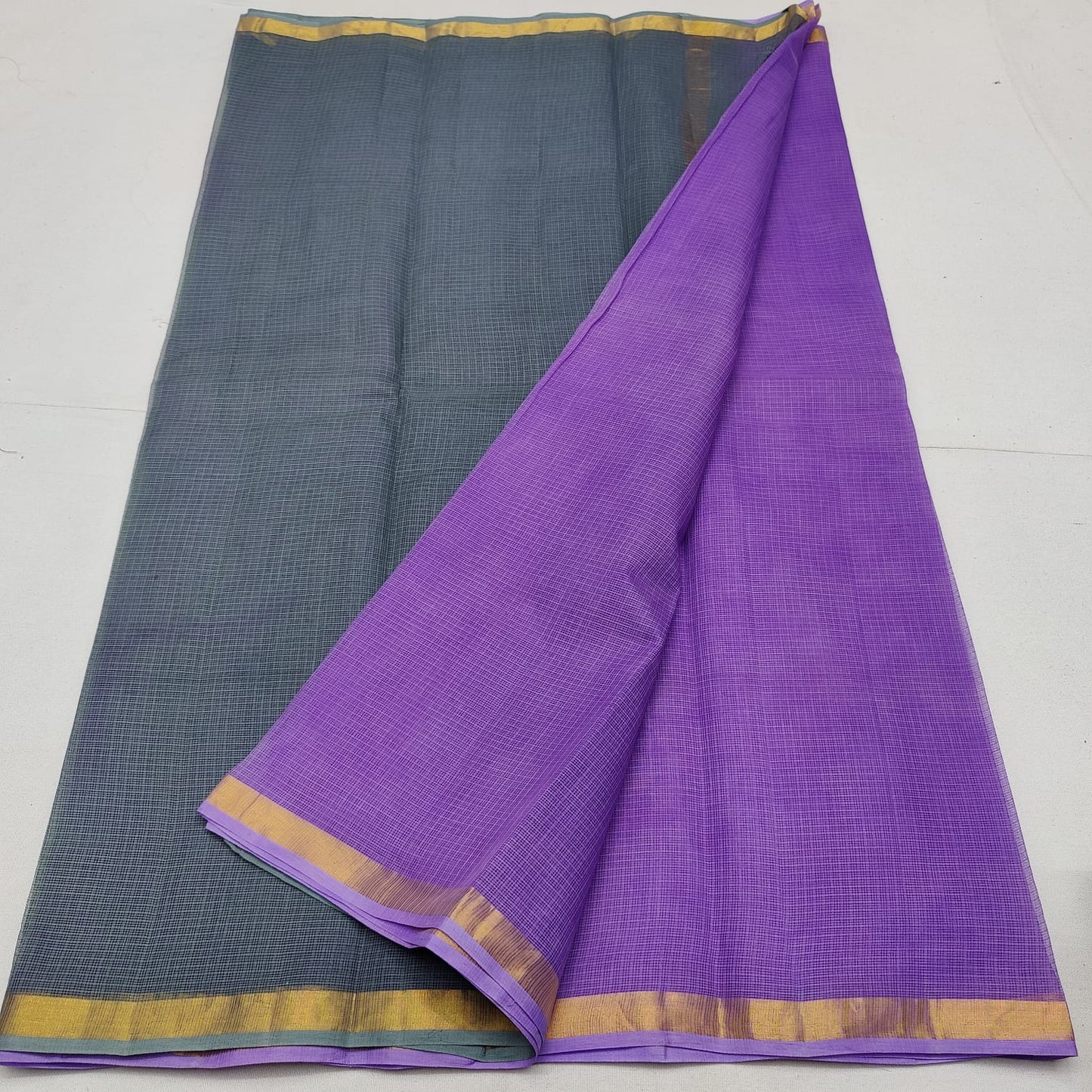 Pure cotton kota plain multi dye saree