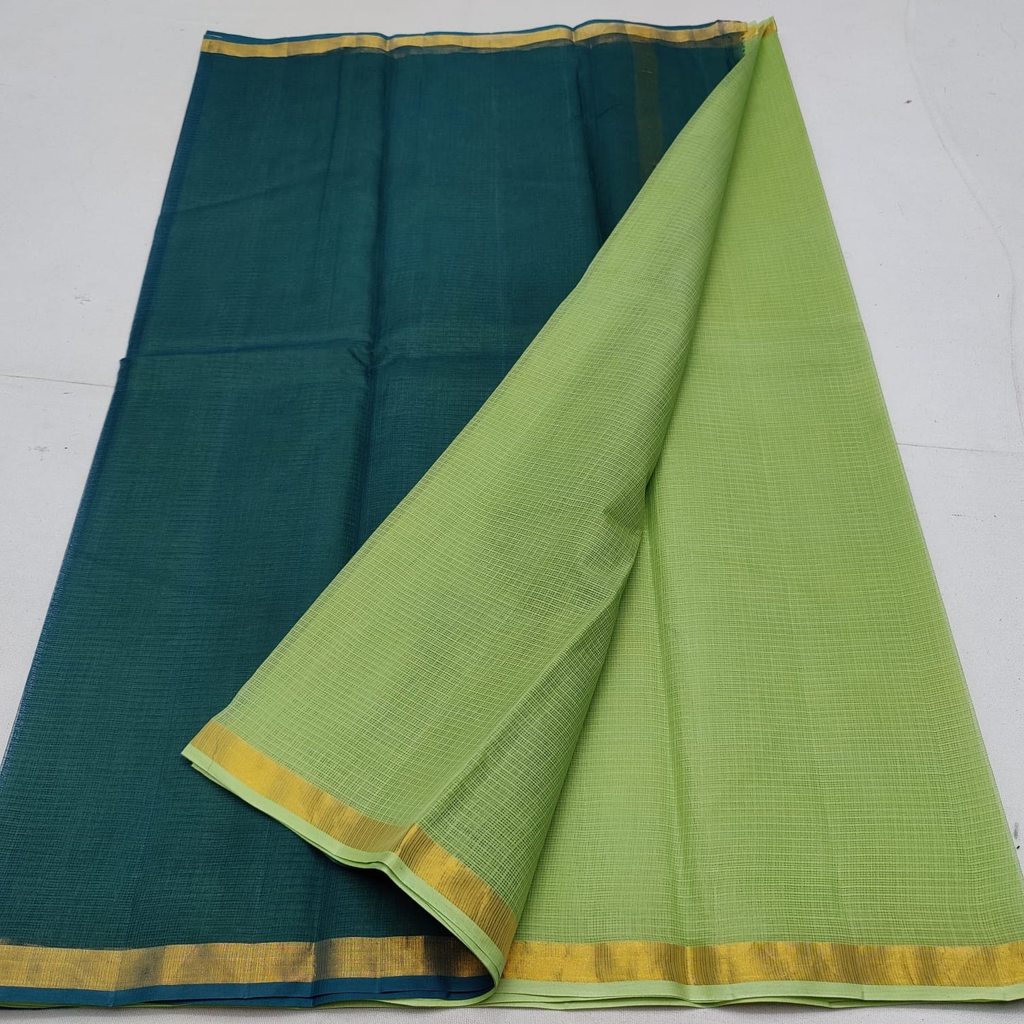 Pure cotton kota plain multi dye saree