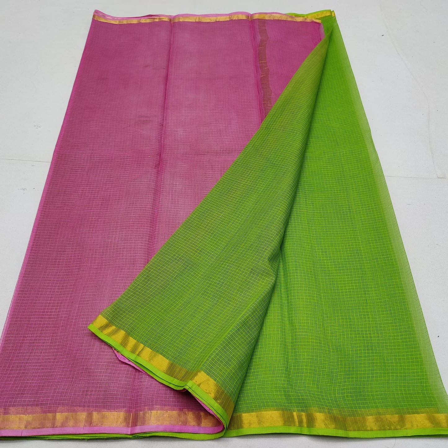 Pure cotton kota plain multi dye saree