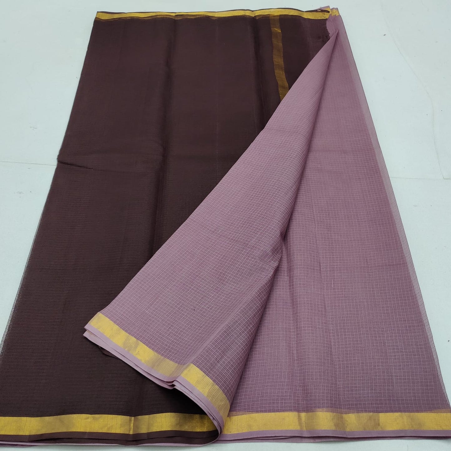 Pure cotton kota plain multi dye saree