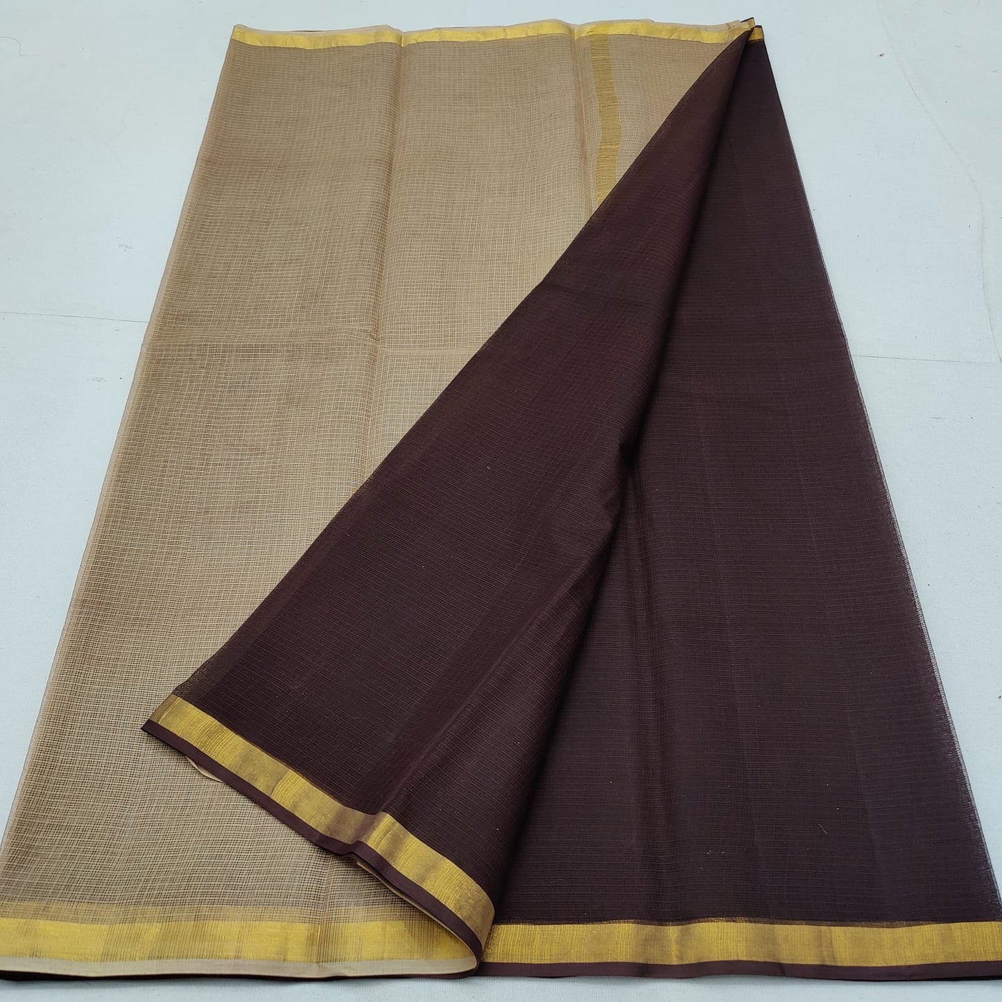 Pure cotton kota plain multi dye saree