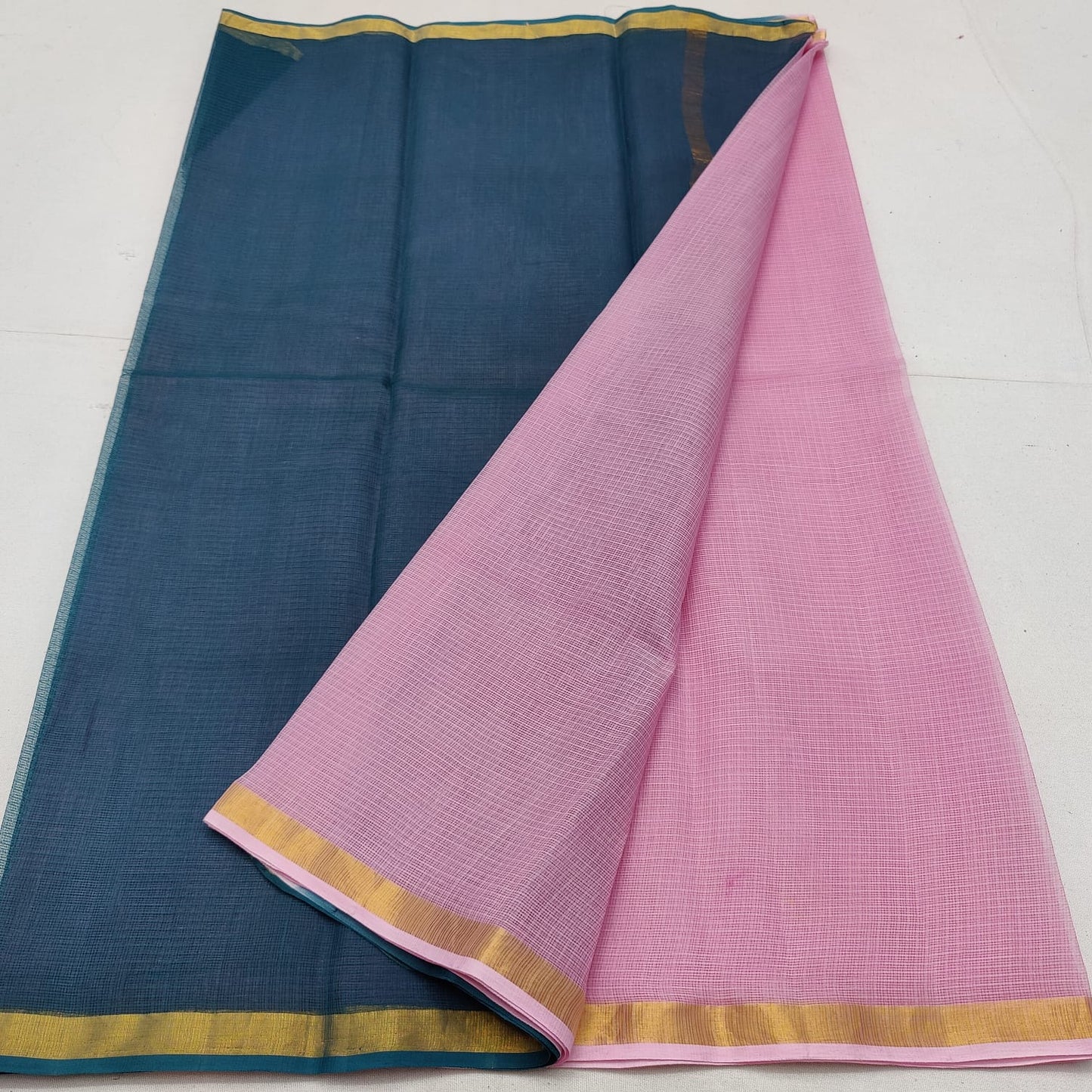 Pure cotton kota plain multi dye saree