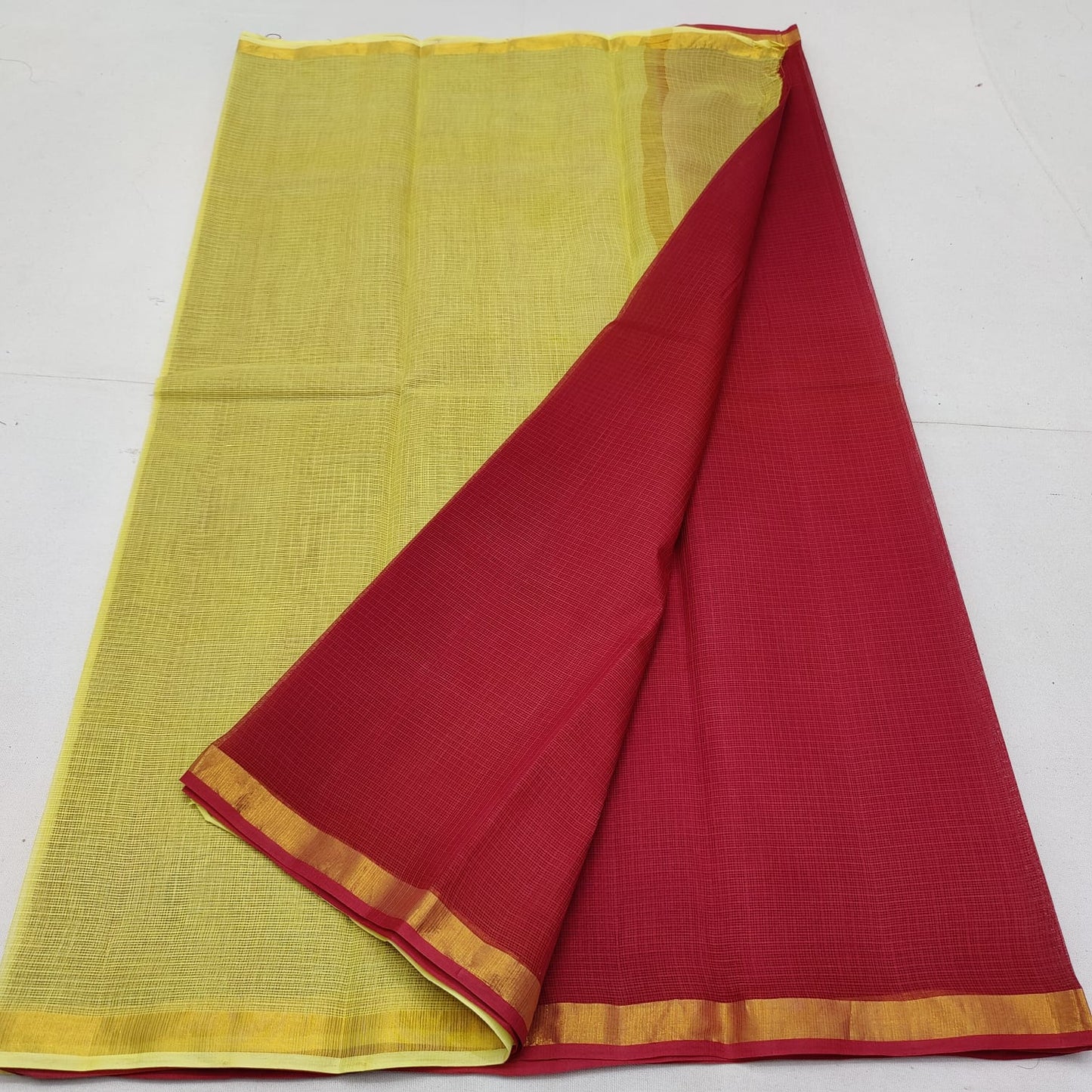 Pure cotton kota plain multi dye saree