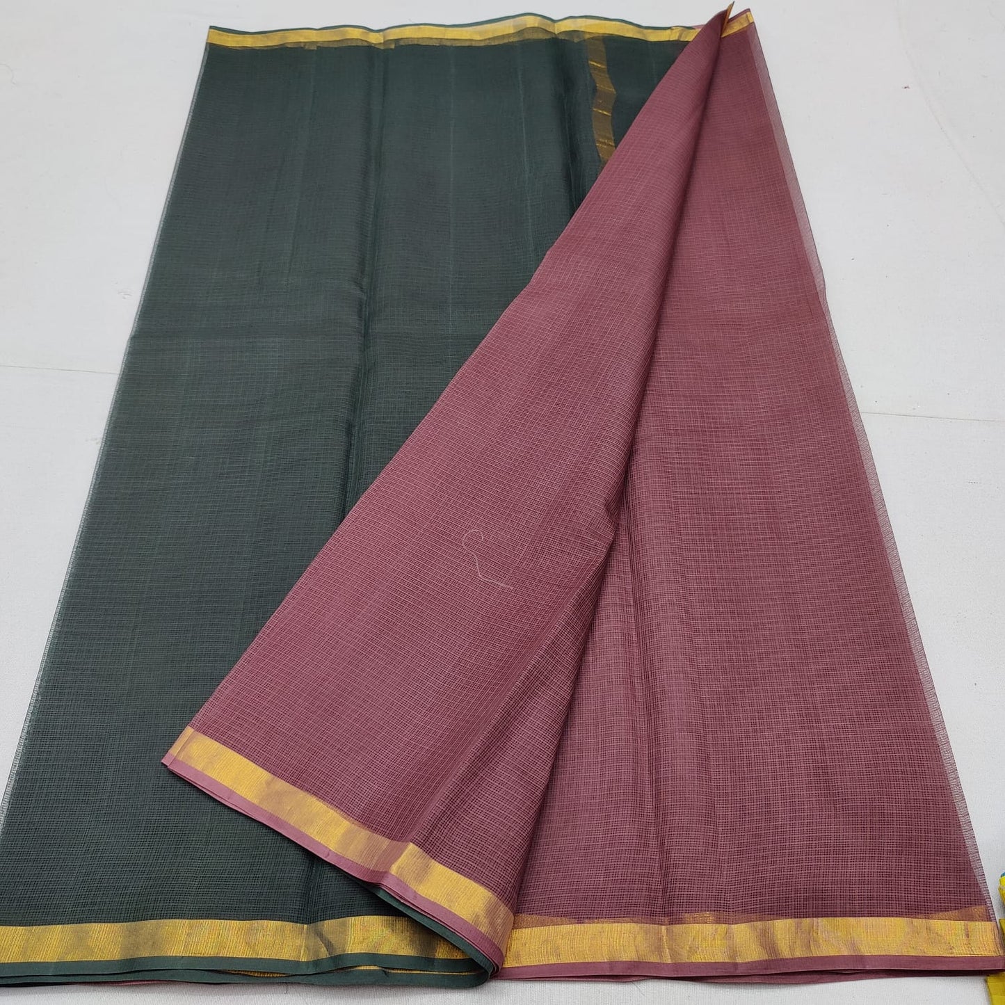Pure cotton kota plain multi dye saree