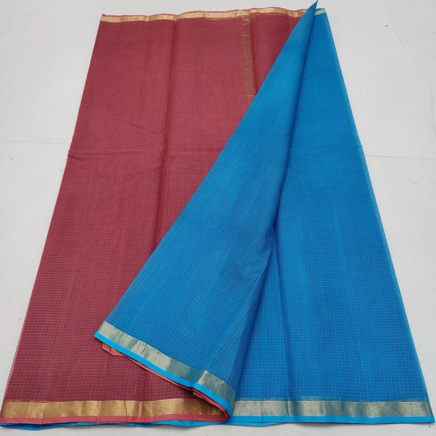 Pure cotton kota plain multi dye saree