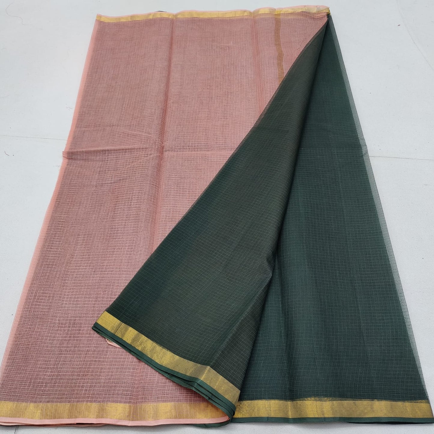 Pure cotton kota plain multi dye saree