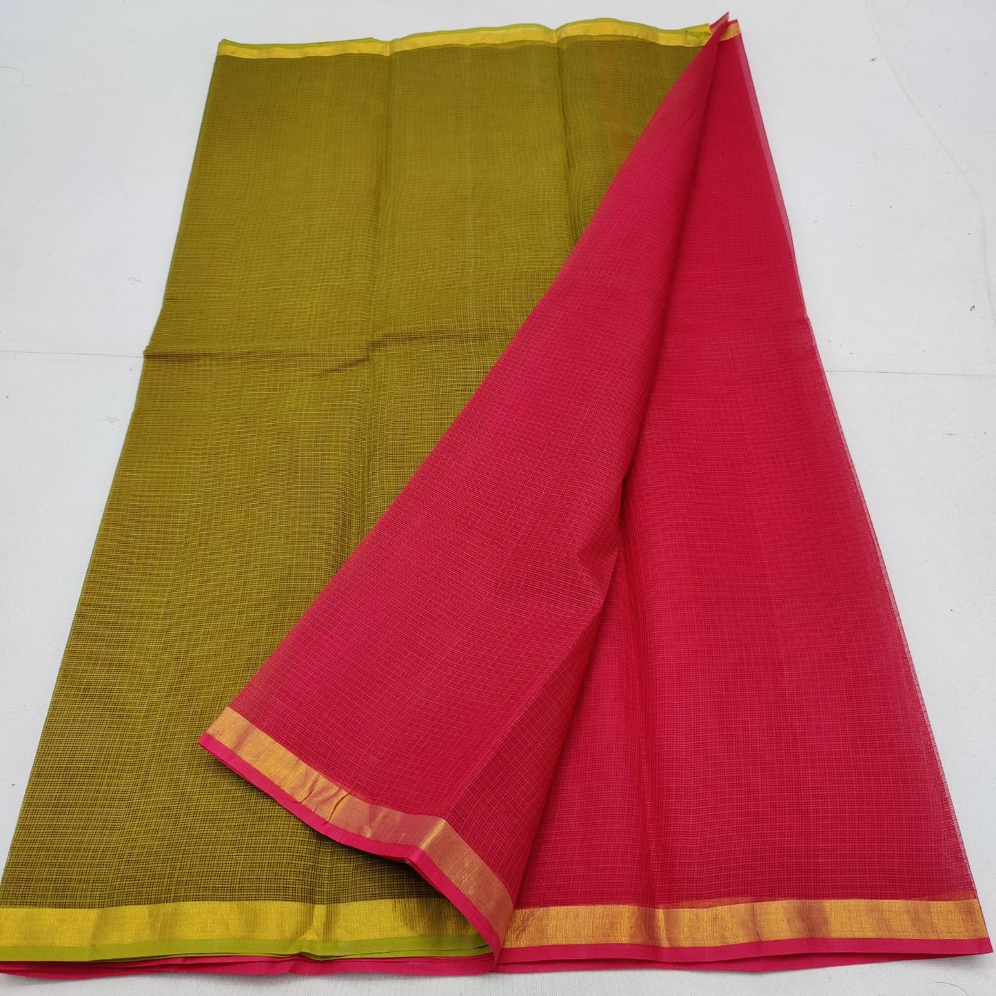 Pure cotton kota plain multi dye saree