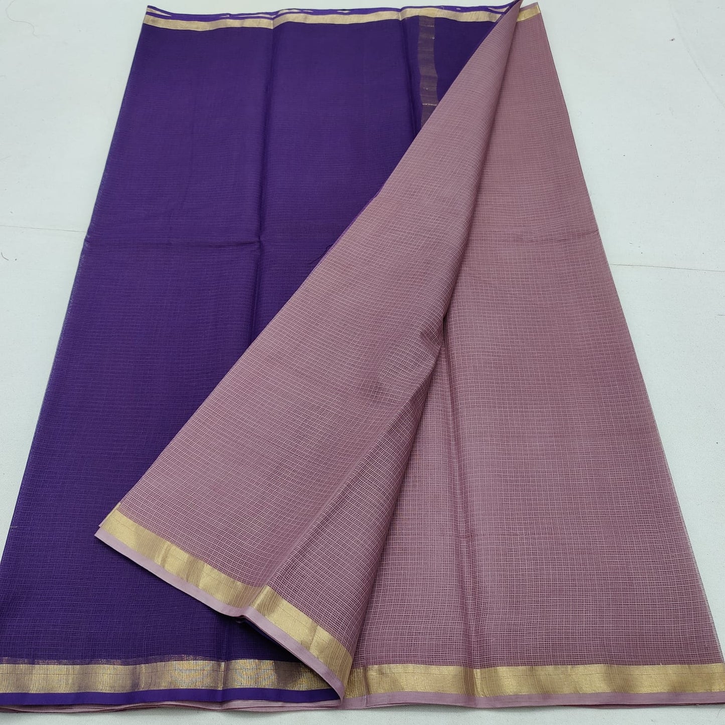 Pure cotton kota plain multi dye saree