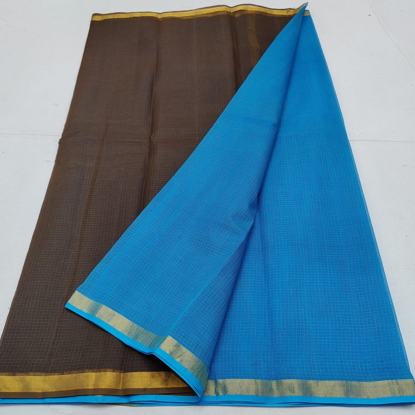 Pure cotton kota plain multi dye saree