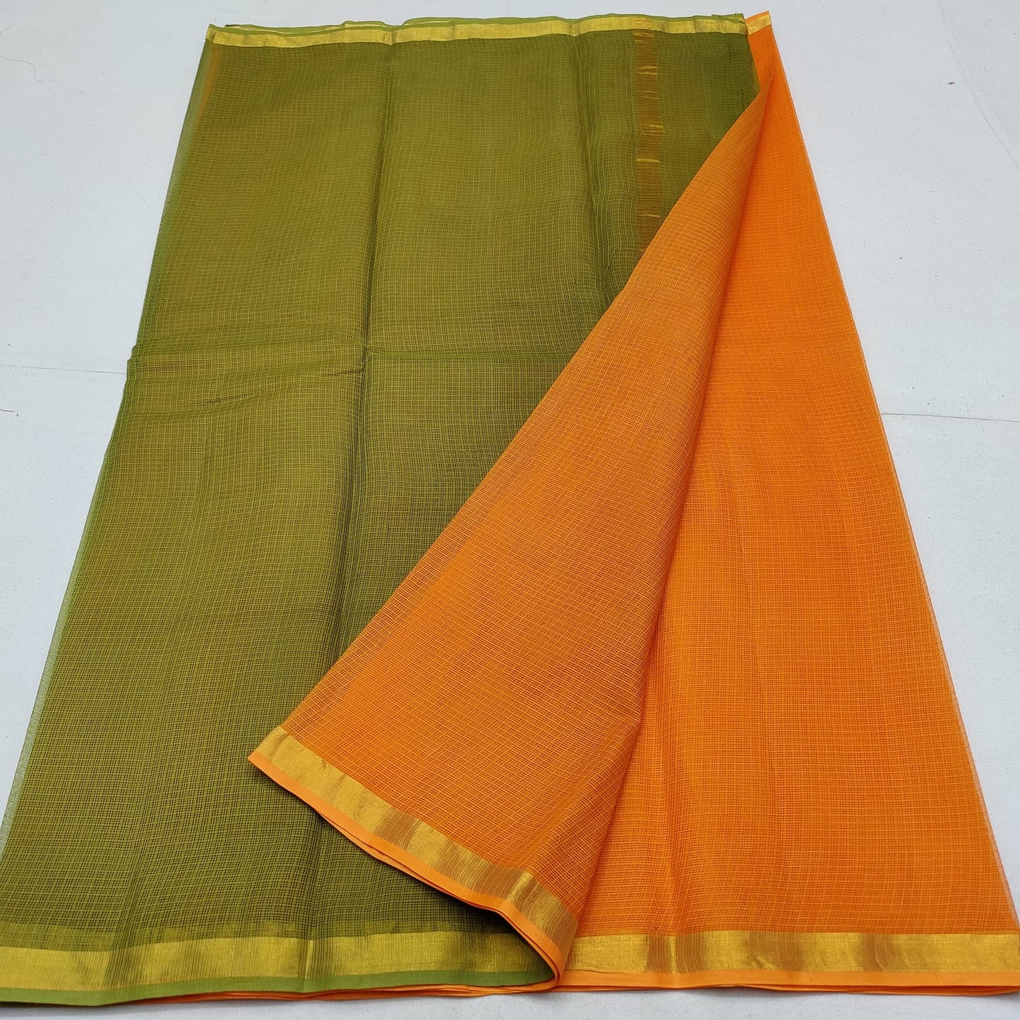 Pure cotton kota plain multi dye saree