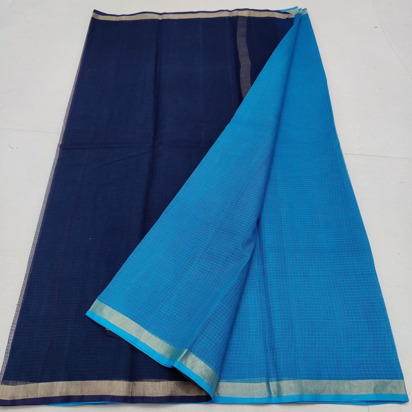 Pure cotton kota plain multi dye saree