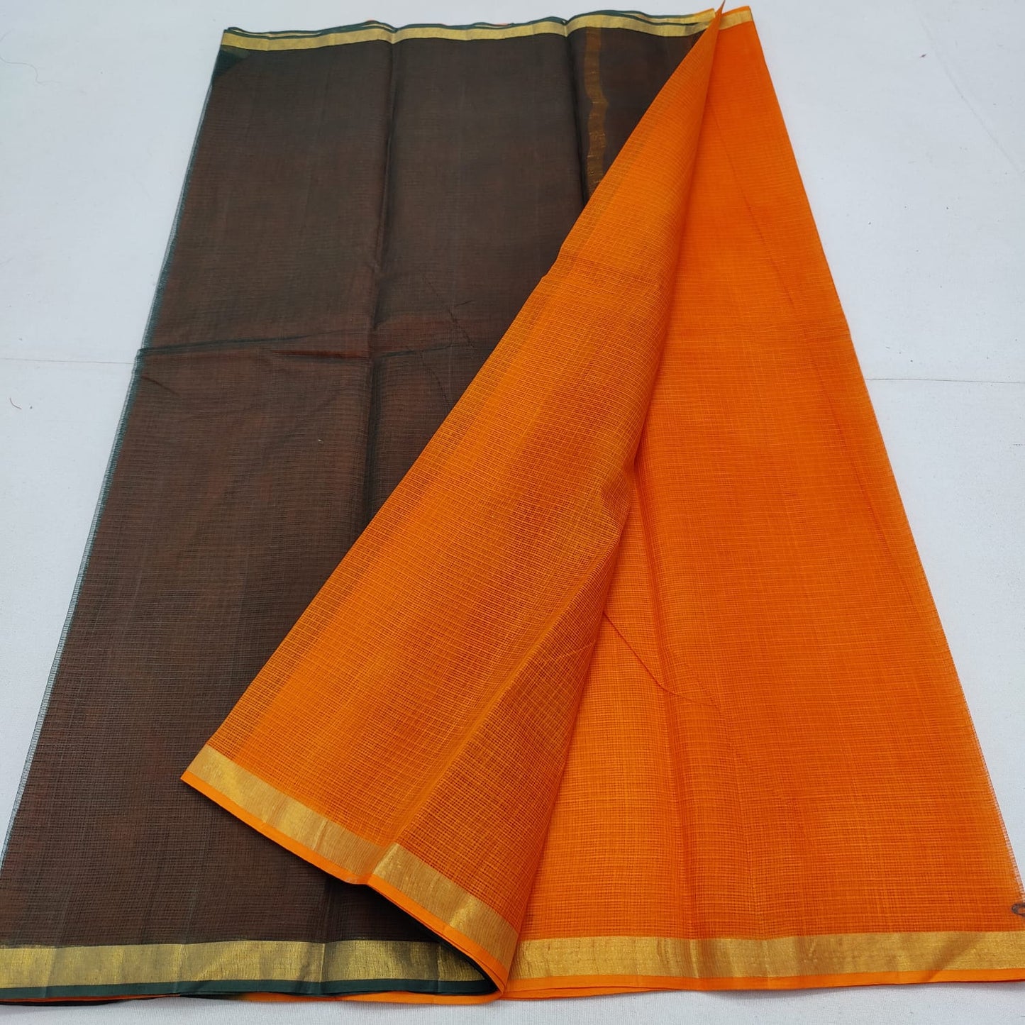 Pure cotton kota plain multi dye saree