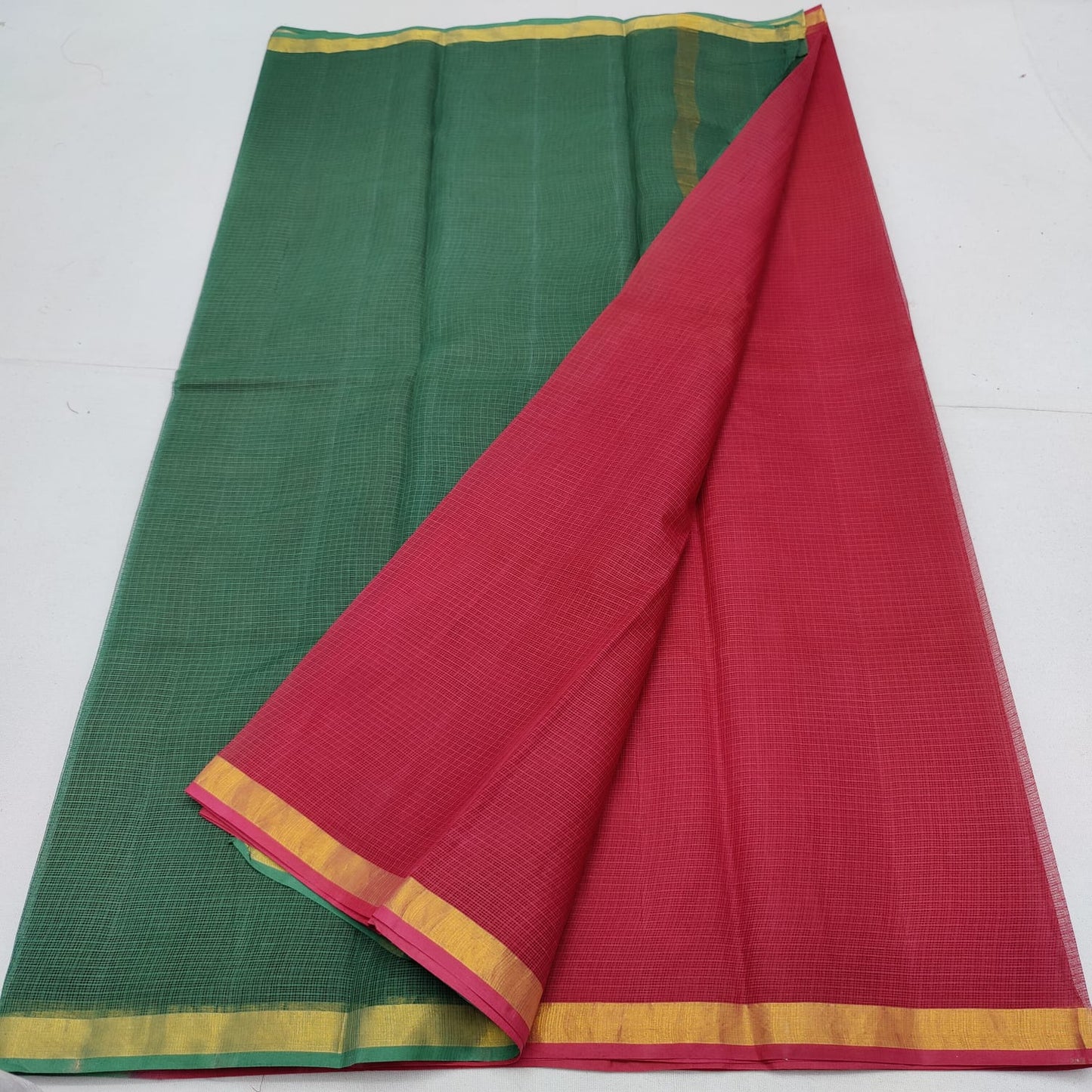 Pure cotton kota plain multi dye saree