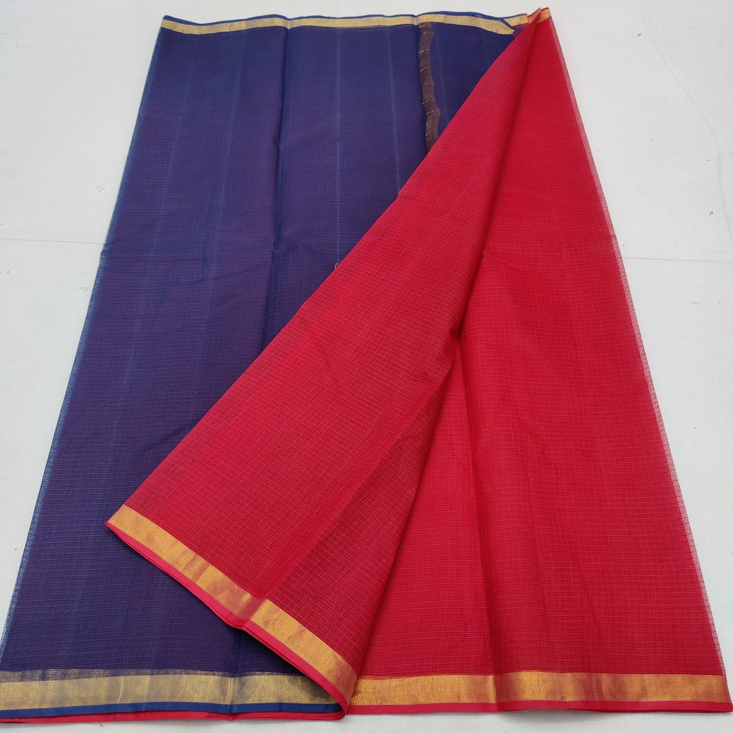 Pure cotton kota plain multi dye saree