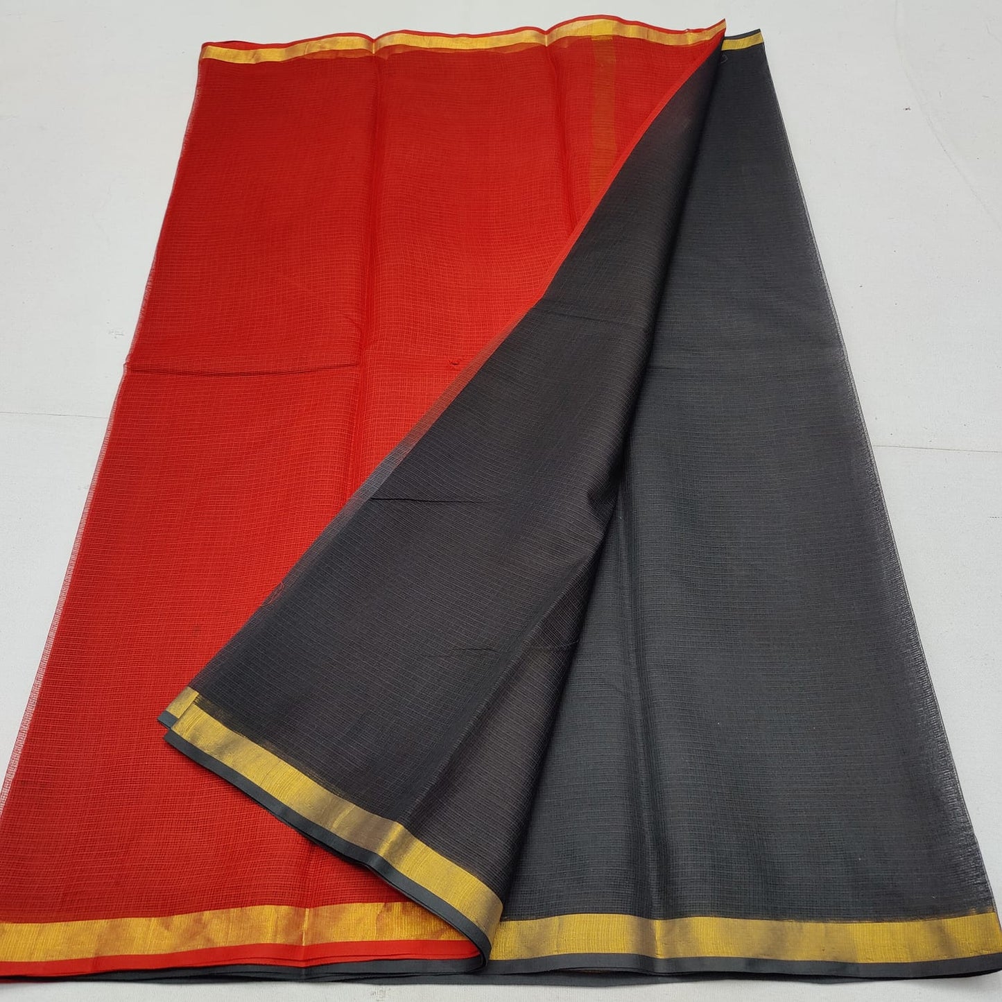 Pure cotton kota plain multi dye saree