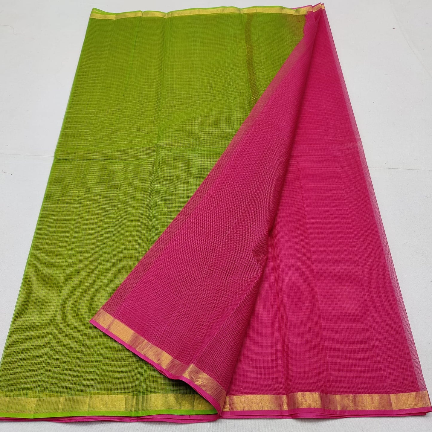 Pure cotton kota plain multi dye saree
