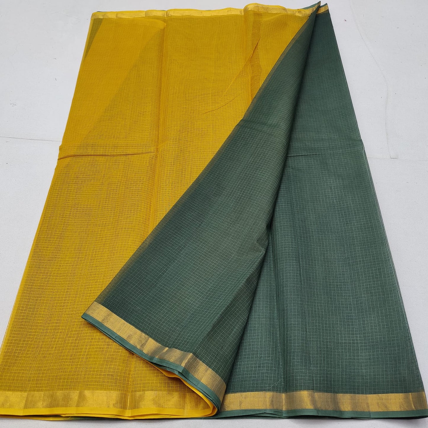 Pure cotton kota plain multi dye saree