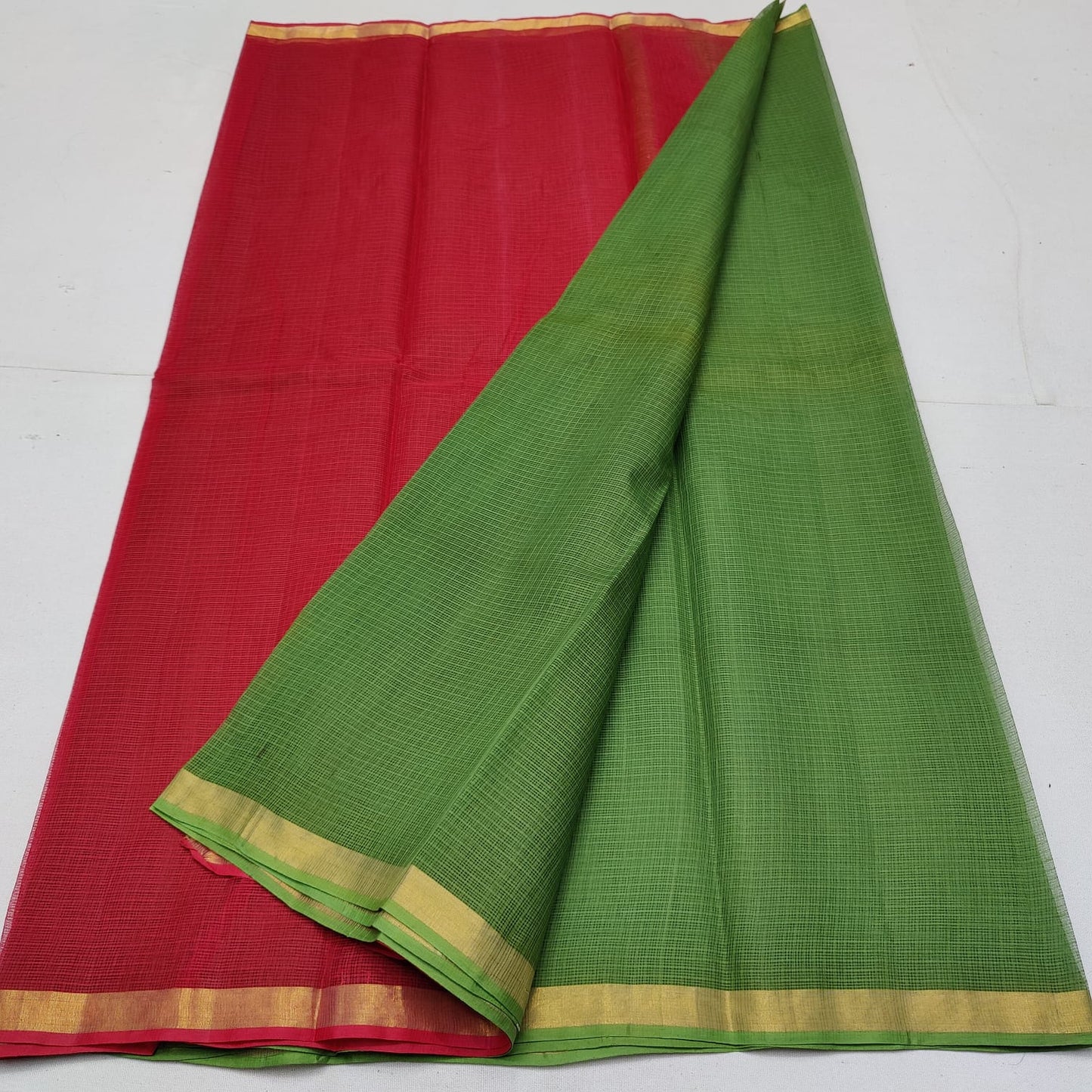 Pure cotton kota plain multi dye saree