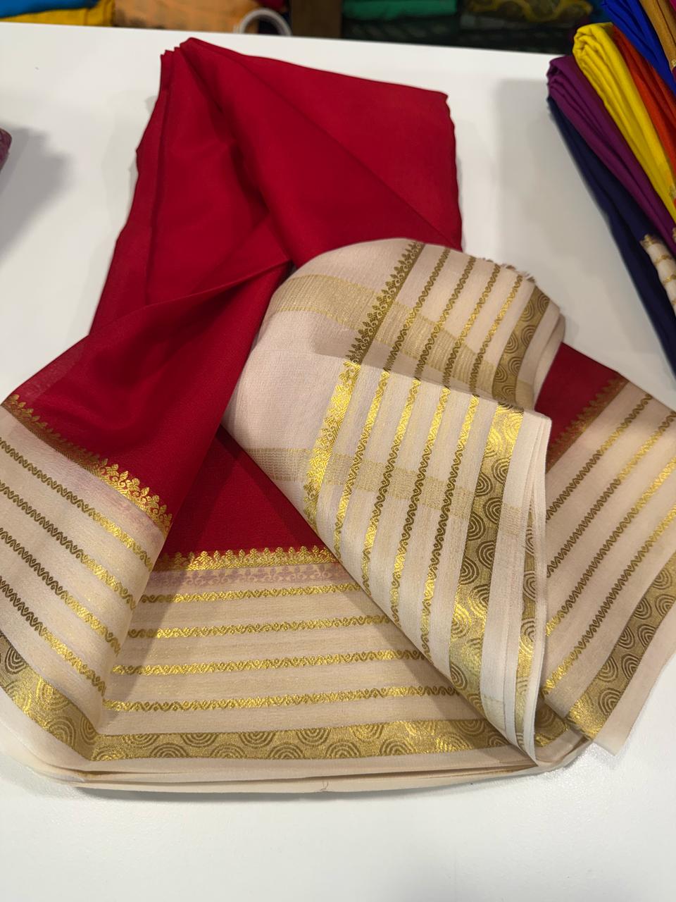 Pure Mysore Crepe Silk Saree