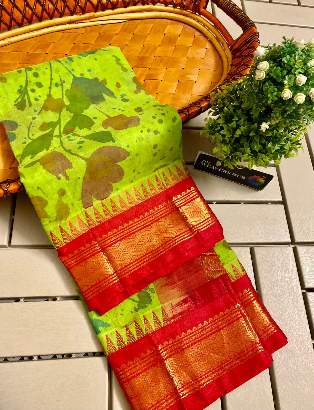 Pure Gadwal Cotton Printed Saree