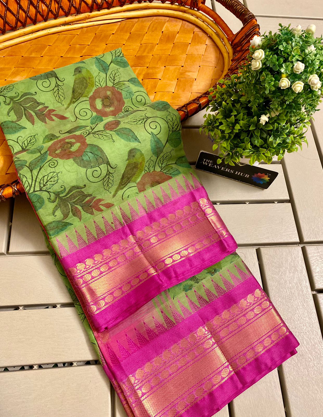 Pure Gadwal Cotton Printed Saree