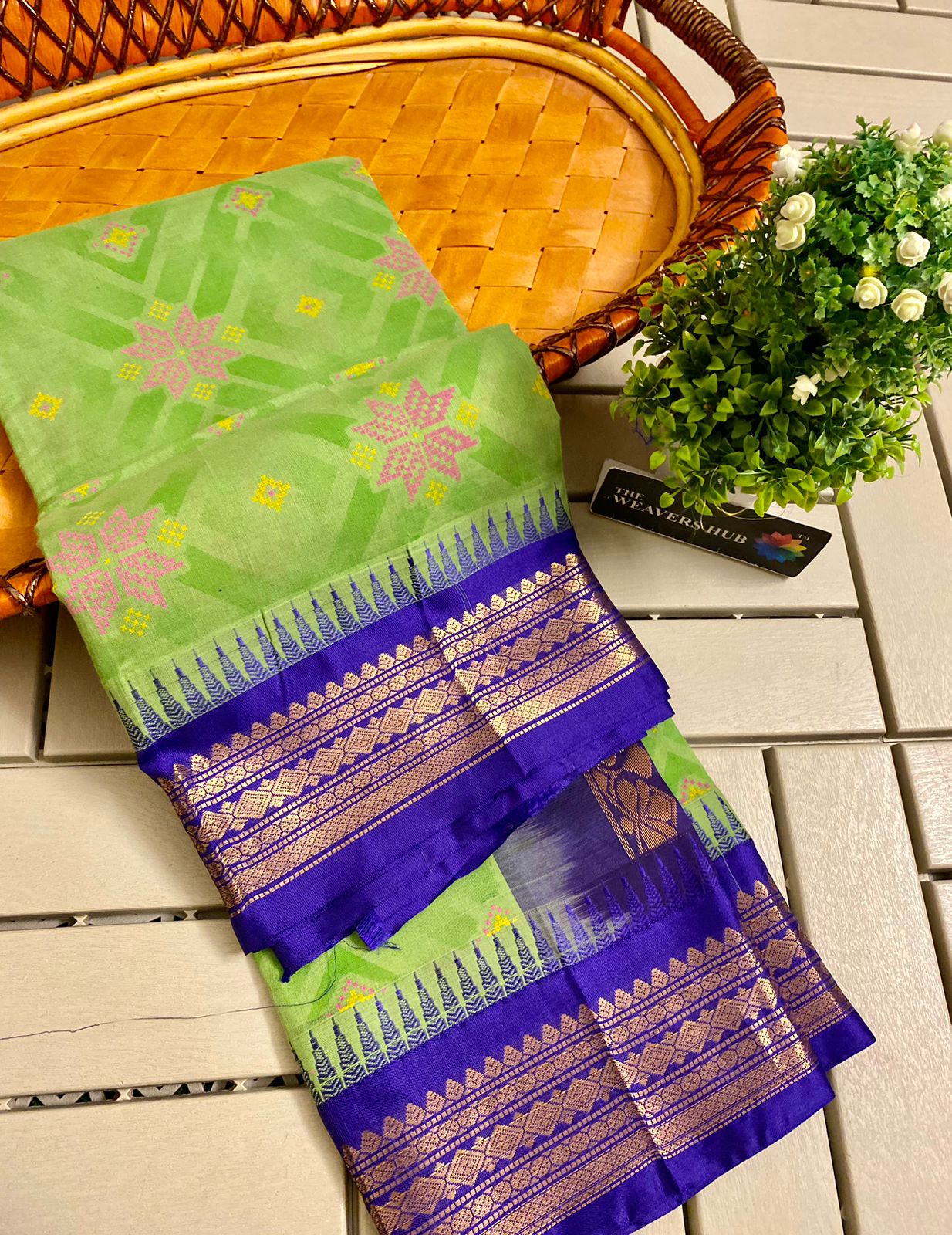 Pure Gadwal Cotton Printed Saree