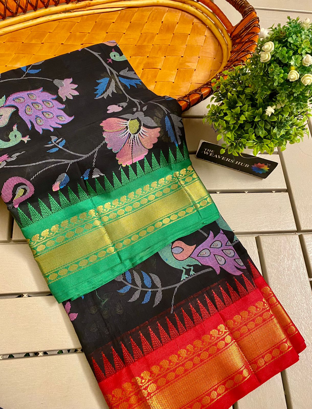Pure Gadwal Cotton Printed Saree