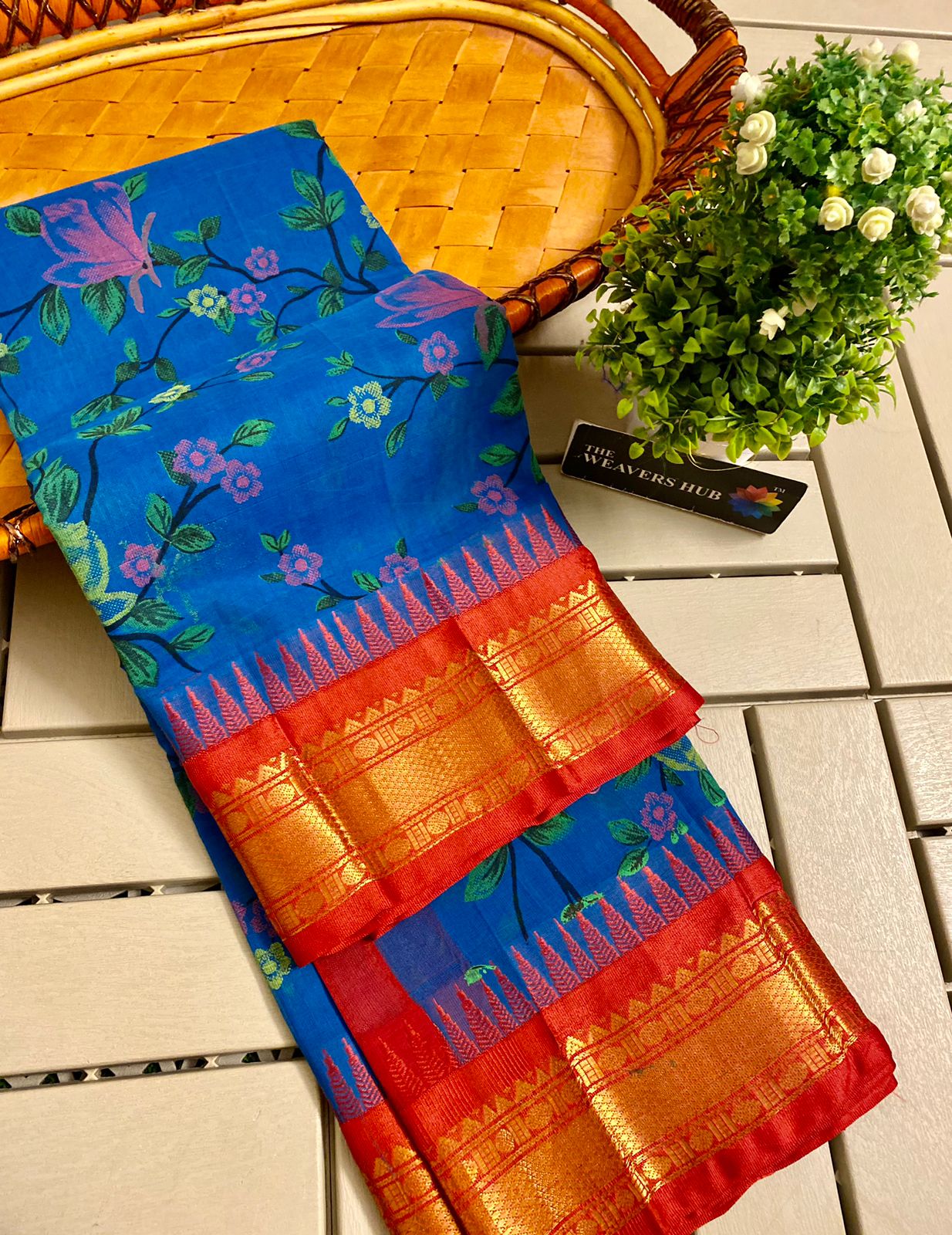 Pure Gadwal Cotton Printed Saree